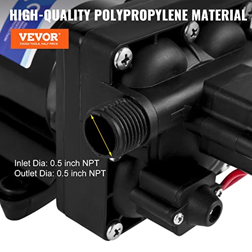 Vevor Fresh Water Pump, 12 V Self Priming Sprayer Pump, 3 Gpm Rv Water Pump, With Pressure Switch 45 Psi Self Priming Water Pump, Detachable Strainer 12V Diaphragm Pump For Rv Camper Marine Boat Lawn #TOP1