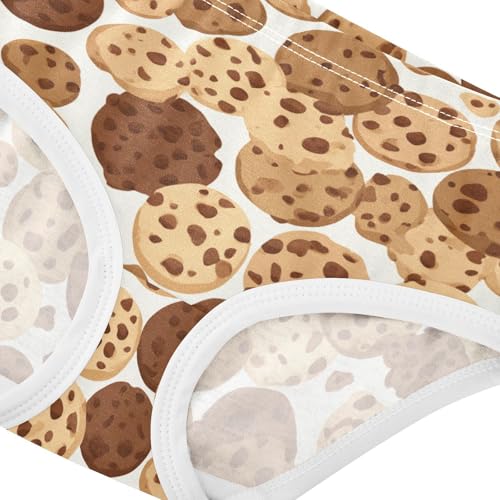 Wusikd Cookies Chocolate Girls' Underwear Cotton Chips (2) Girls Briefs Soft Toddler Underwear 2T4