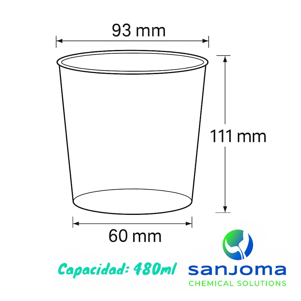 Sanjoma Vasos Reutilizables 480 ml Plástico Duro Transparente Reforzado Resistentes Aptos para Lavavajillas Sin BPA