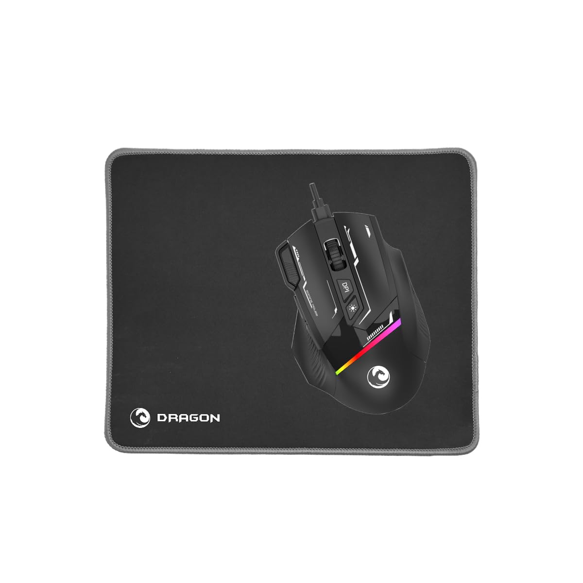 PRIXTON Kit Gaming Dragon con Teclado, Ratón, Auriculares y Alfombrilla, Accesorios Gamer, Retroiluminación RGB, Teclado español, Cascos música, Anti-Ghosting, para Windows/Mac/PC/Ordenador Portátil