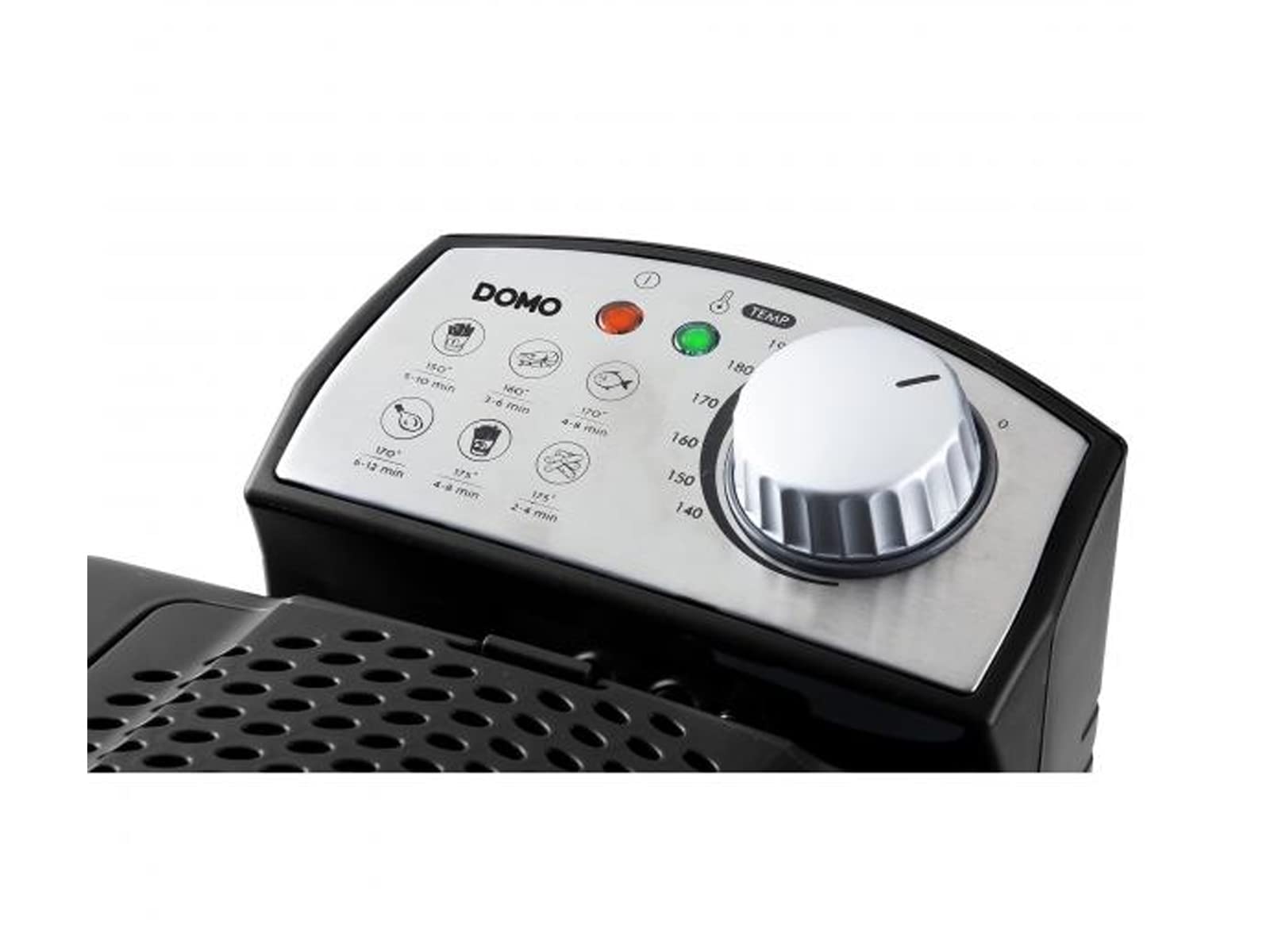 Große Kaltzonen Fritteuse Edelstahl in Schwarz, Sichtdeckel & Filter 3200Watt 4,5Ltr.