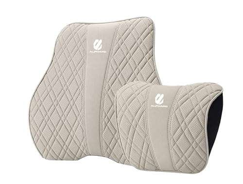 【新登場 アルファード ヘッドレスト&腰クッションセット】アルファード 車用ネックパッド 背もたれクッション ALPHARD、AGH40W AGH45W 20系 30系 40系 全シリーズ対応 ランバーサポート 頚椎サポート 長時間運転 柔らかい 快適な