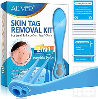 2 in 1 Skin Tag Removal Kit, Painless and Effective Skin Tag Remover for Small to Large Skin Tags (1-9mm), Safe for Most Body Parts, Tags Fall Off Remover Kit at Home