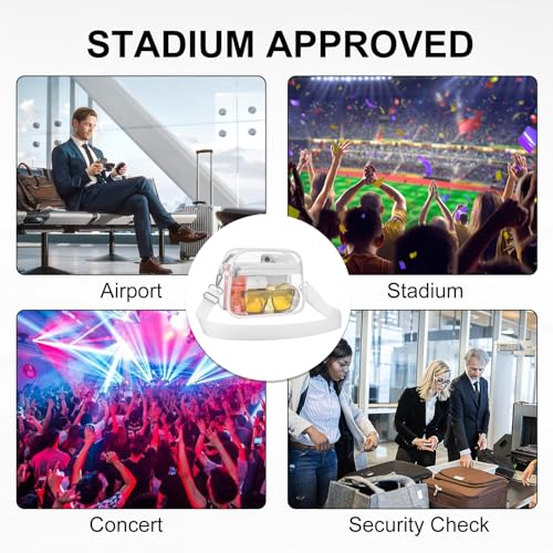 Image of Clear Bag for Stadium Events Clear Sports Fan Handbags Purses with Adjustbale Strap for Concerts Festivals Game Day