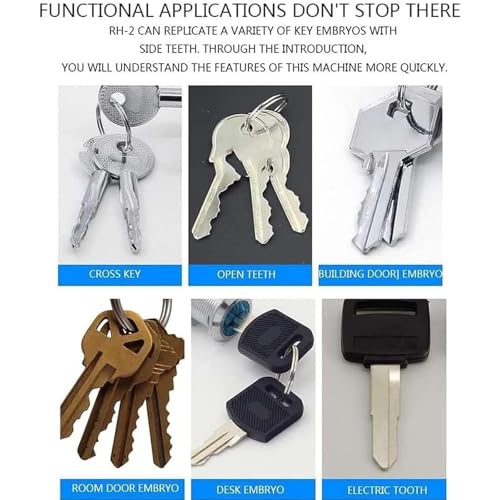 Copiadora horizontal de llaves con función de fresado, duplicador profesional de corte de llaves para llaves de coche y llaves de cerradura de puerta, herramienta esencial de cerrajería