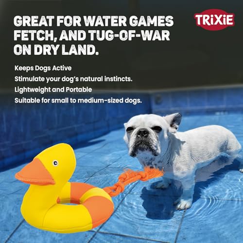 Trixie Wasserente auf einem Seil für Training und Hundespiel, um ihn aktiv und gesund zu Machen