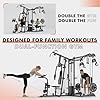GMWD SmithΔ Machine Power Cage, Multi-Function Home Gym System with Cable Crossover System, Dual-Sided Workout Station with 121LBS Weight Stack, Power Rack, Functional Trainer, Home Gym Equipment - Image 3