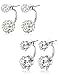 JOERICA 2 Pairs Stainless Steel Double Ball Stud Earrings for Women Girls Jacket CZ Earrings