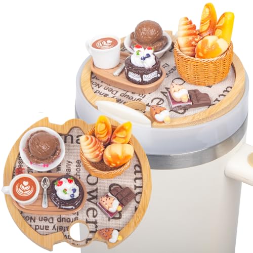 foci cozi Used for Stanley Cup Lid Accessories Charms,Miniature Food Drink Charms for Stanley Cups H2.0 Accessories 30oz 40oz (Afternoon Tea Brown, 40oz)