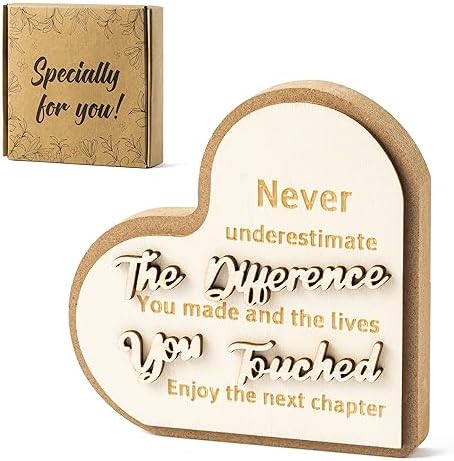 Yopyame Wooden Heart Home Office Decor Sign, Wooden Decorative Pl...