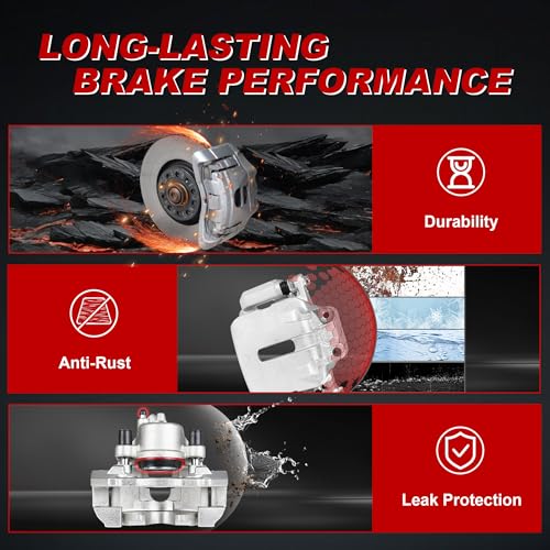Image of Rear Brake Caliper Set Right + Left Assembly 18B4645 18B4644 | w /Bracket, Compatible for Chevy Impala Allure Century Lacrosse Regal, 1997-2010, Set of 2
