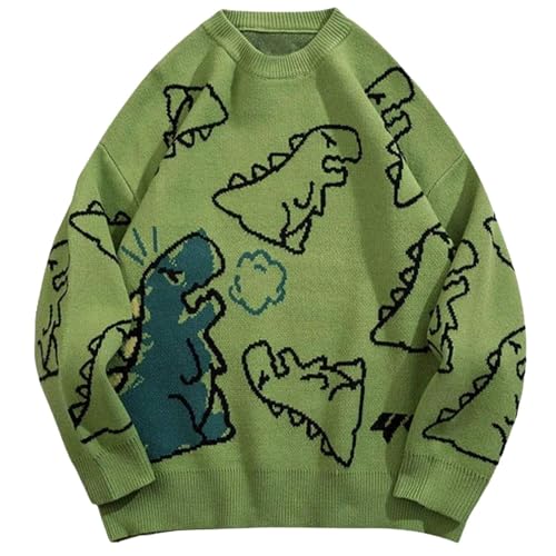 Aelfric Eden Mens Fashion Ducks Cartoon Sweaters Unisex Oversized Jumper Long Sleeve Casual Sweater Retro Couple Top