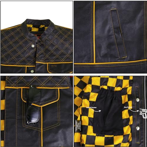 Image of .Men's Biker Rider Motorcycle club Motorbike stylish Genuine leather sleeveless vest