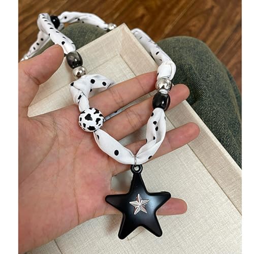 Collar de bufanda con cuentas de estrella de aleación resistente 6