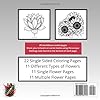 Flowers in Bloom Teen and Adult Coloring Book: 22 Square Single Sided Coloring Pages With Single Flower Pages and Multiple Flower Pages #1