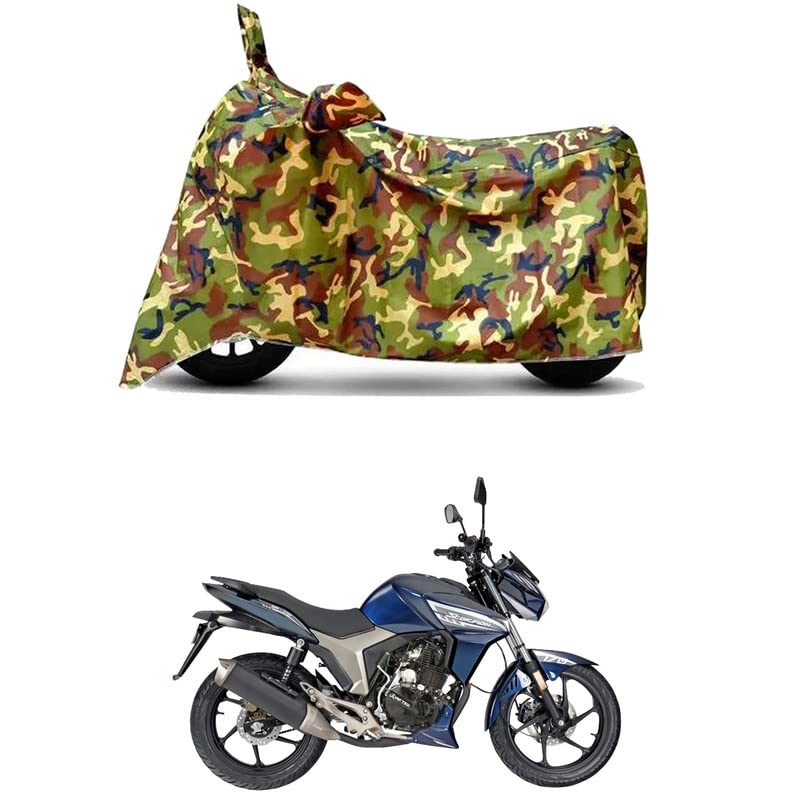 Image of Waterproof 100% PVC Coated Bike Scooty Two Wheeler Body Cover Compatible for Aftek Scorpion SR-170 /UV-Rays /Heat Protection /Birds Dropping /Scratchproof /Dust Proof [6X6 Jungle Print]