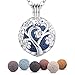 INFUSEU Collier Parfum Diffuseur, Pendentif Huile Essentielle Bijoux Fantaisie Femme Sakura Arbre Ambre Argent Senteur Sautoir Femme Fantaisie Long Collier Naturelle