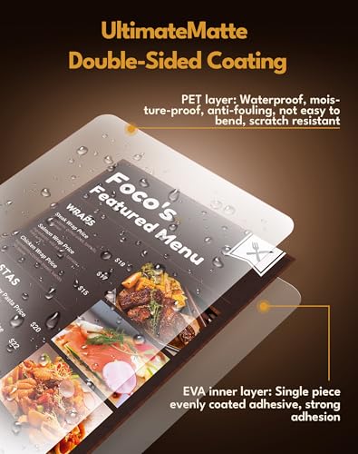 Image of Uinkit 4Mil Matte Legal Size Laminating Pouches, 8.5x14 Inches, 100Pack, Bubble-Free, Crystal Clear Thermal Laminating Sheets for Documents, Menus, Certificates & School /Office Use