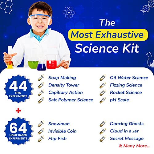 Smartivity Mega Science Kit 108 Mind-Blowing Chemistry Science Experiment Kit For Boys & Girls Age 6,8,10,12,14 Years Old Kids Safe & Non Toxic Chemistry Kit For Birthday Gifts Stem Educational Toys #TOP4