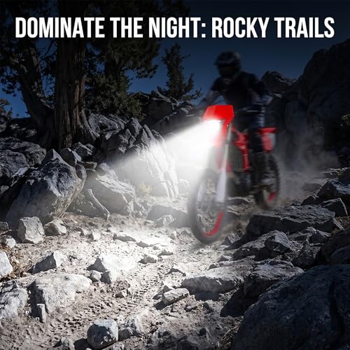 Image of AnXin Dirt Bike LED Headlight,Motorcycle Headlights Kit Universal for CRF250R CRF250F CRF450R CRF250L CRF450L XR650L Most Dirt Pit Bike Supermoto Enduro Motocross Red