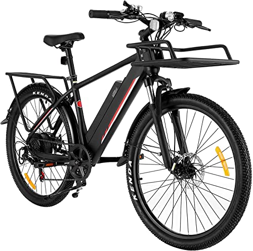 Ancheer Electric Bike For Adults, 27.5''/ 26'' Electric Mountain Bike, 20Mph Electric Bicycle Commuter Cruiser 350W 36V/10.4Ah Removable Battery, Suspension Fork, Professional 7 Speed E-Bike #TOP6