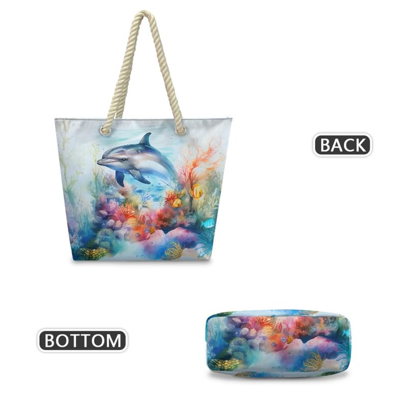 Tote Bag for Women Travel Top-Handle Purse, Tropical Island Print Beach Totes Canvas Foldable Weekend Hobo Handbag3