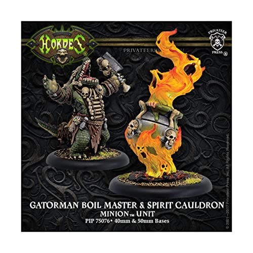 Privateer Press Gatorman Boil Master & Spirit Cauldron: Minion Unit (Resin/Metal) Miniature Game Figure