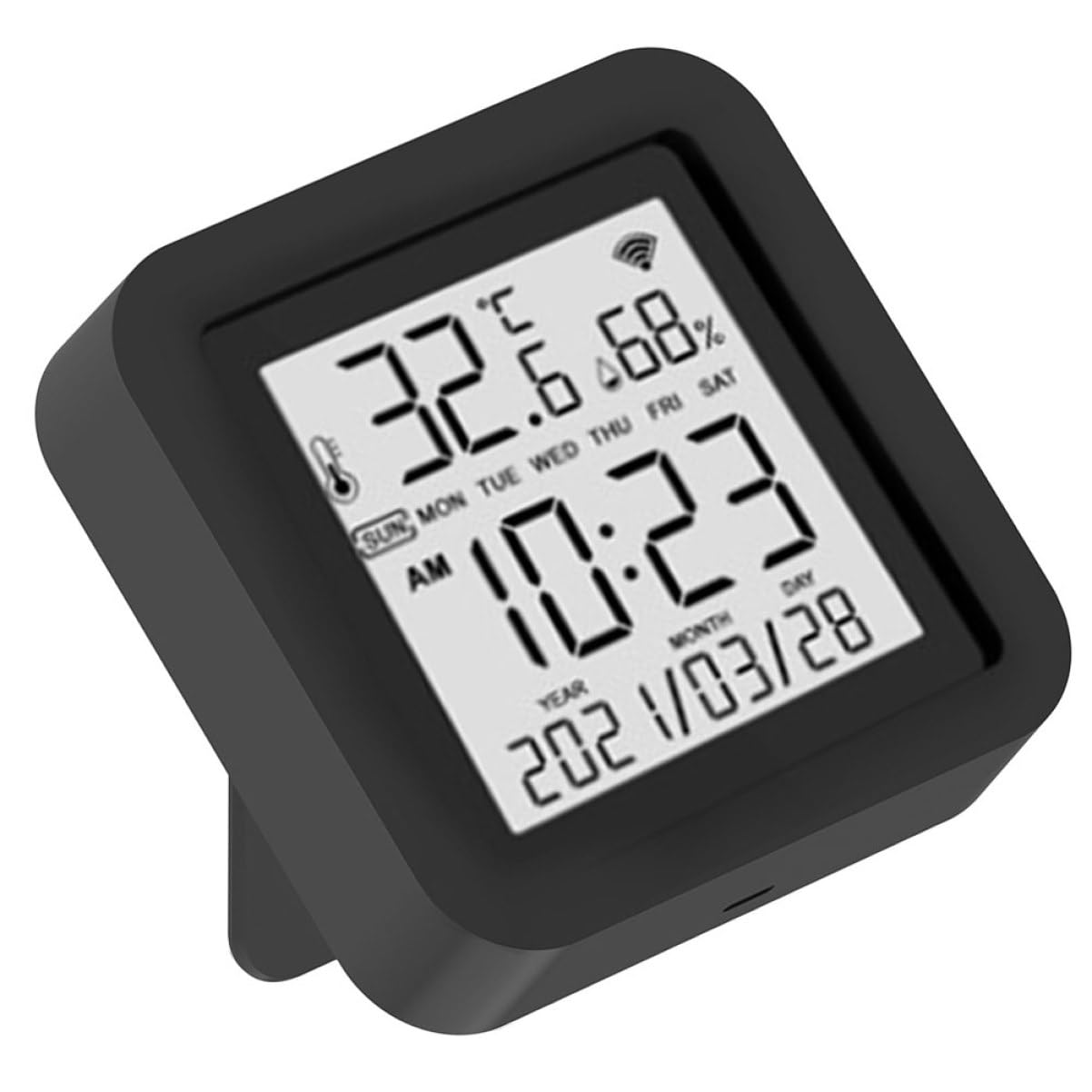 Mipcase Termometro Digitale Lcd per Interni Monitor di Temperatura e Umidità Sensore di Umidità Misuratore di Temperatura e Termometro Igrometro Portatile Alimentato USB