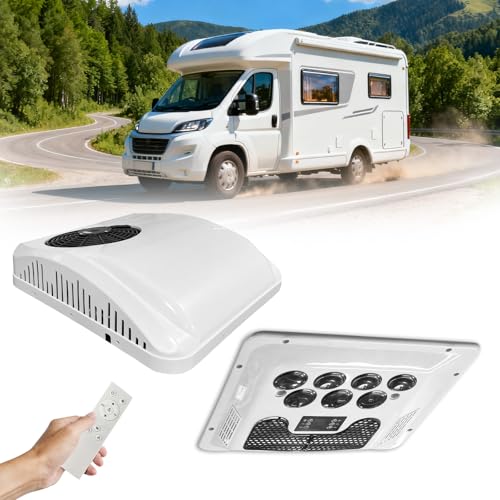 RV Rooftop 12V 10000 BTU Air Conditioner Heating & Cooling Ultra-Quiet 12 Volt DC AC Unit with Inverter Compressor for RVs Motorhomes Campers Campervans Trucks