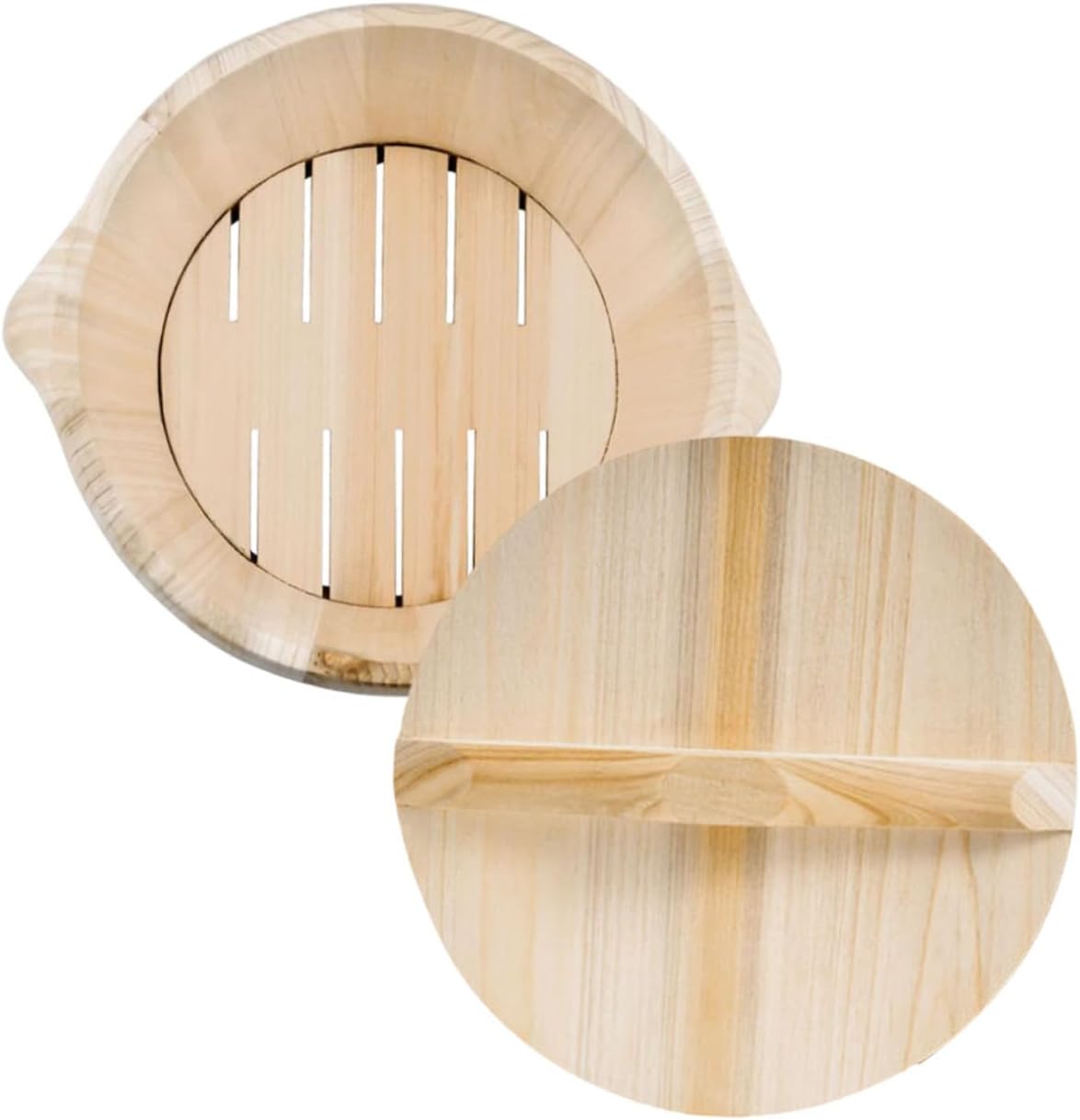 Milisten Household Cedar Wood Rice Steamer Bucket with Lid 21cm Kitchen Cooking Container for Steamed Rice and Sticky Cooking