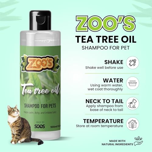 Image of Zoo's Pet Tea Tree Oil Dog Shampoo Fast Absorbing moisturize Skin - 1x (500ml / 16.9oz Bottle)