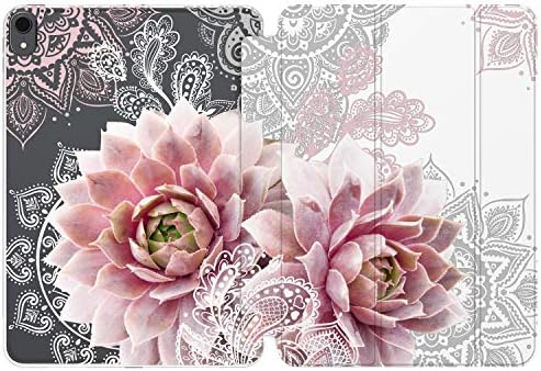 Case for iPad Pro 13 M4 Air M2 11 2024 4th 10.9 2022 10.2 12.9 10.5 9.7 Mini 6 5 4 3 2 1 Print Floral Paisley White Design Boho Closure Flowers Succulent Pink Magnetic Stand Lace Girls