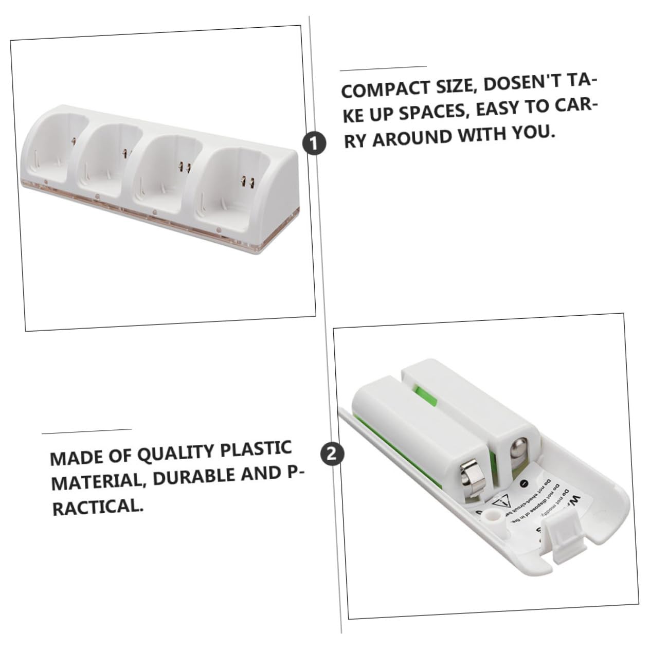 HOMSFOU 1juego Cargador De Batería Recargable De Ranuras Adaptador Compacto USB para AA y AAA Diseño Ligero y Portátil Color
