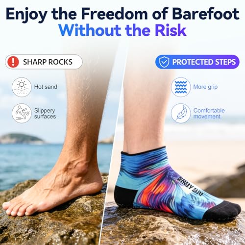 Image of RANDY SUN Barefoot Quick-Dry Sand Beach Socks, Breathable Seamless Yoga Sock With TPE Sole