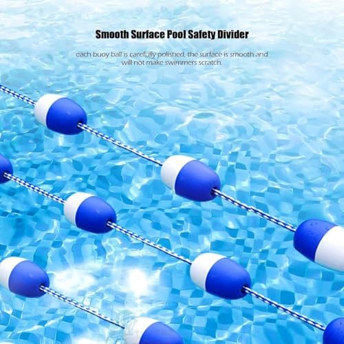 Swimming Pool Safety Rope Float Kit Professional Competition Divider LineFloating Pool Divider Rope, Lightweight Buoy Line for Separating Shallow and Deep Ends, Reusable Barrier for Swimming