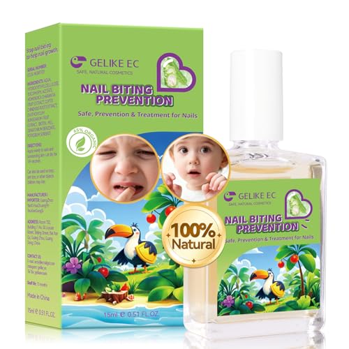 Gelike ec Nagellack Gegen Nägelkauen Nagelpflege: 15ML Bitter Anti-Biss-Lack to Daumenlutschen abgewöhnen und Fördern Sie Gesunde Nägel - den Täglichen Gebrauch für Kinder ab 3 und Erwachsene