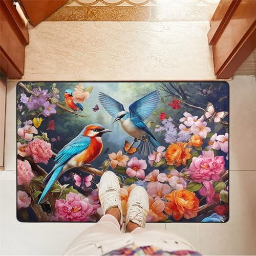 UMIRIKO Birds Butterfly Flowers Spring Kitchen Rug Mats Anti Fatigue Non Slip Mats Kitchen Mats for Floor Kitchen Decor 36x24 Inch 202a6382