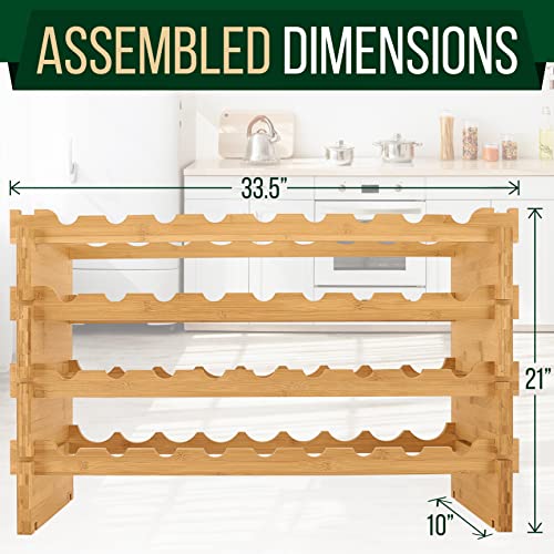 SereneLife Bamboo Stackable Wine Rack