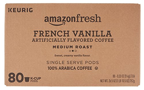 Image of AmazonFresh 80 Ct. K-Cups, French Vanilla Flavored Medium Roast, Keurig K-Cup Brewer Compatible