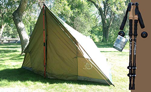 4 Person Tent, Trekker Tent 4 - Green (Tent with Poles)