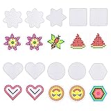 TUPARKA 10 Pcs Fuse Beads Boards Clear Plastic Pegboards with 10 Pcs Cards for Kids Craft(6 Shapes)