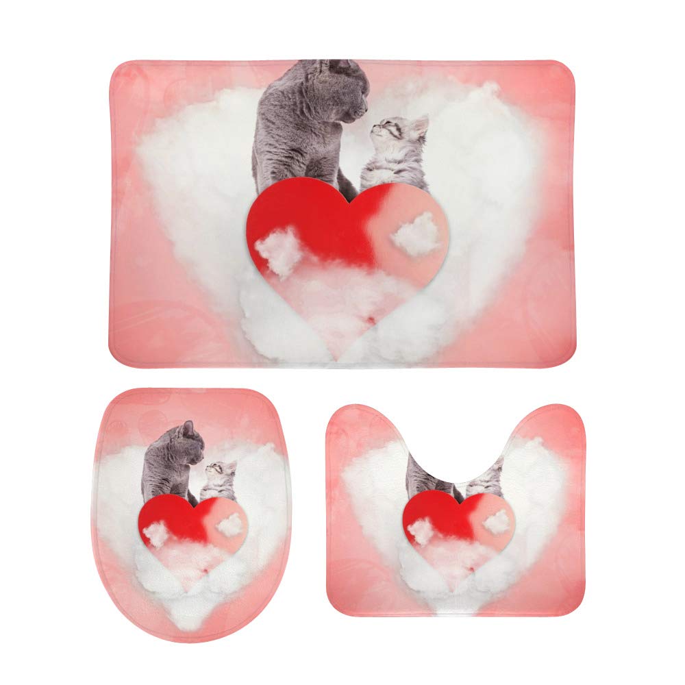 Tapis de bain 3 pièces avec coussin pour votre routine matinale