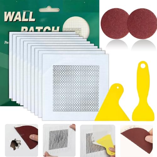 14 Pack Drywall Repairs Patch, Drywall Repair Kit with Extended Self-Adhesive Mesh, Wall Patch Repair Kit, Dry Wall Repair Tool, Drywall Patch Wall Repair Patch Kit, 4 Inch Drywall Hole Repair Patch