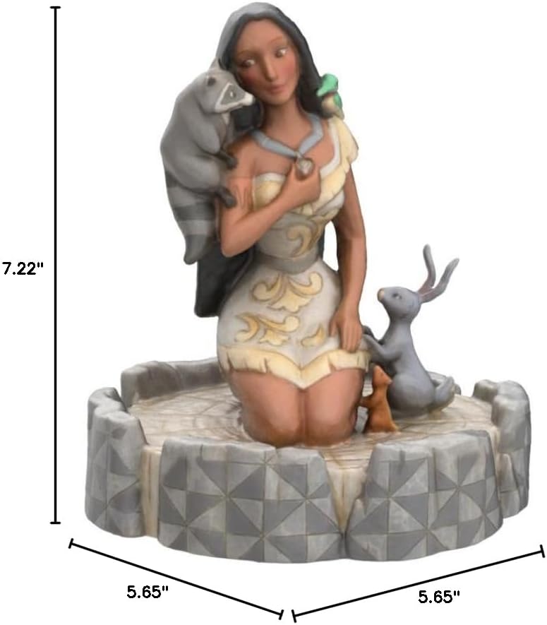 Miniatura 6 de Enesco Disney Traditions by Jim Shore White Woodland Pocahontas - Figura arrodillada de 7.3 pulgadas, multicolor