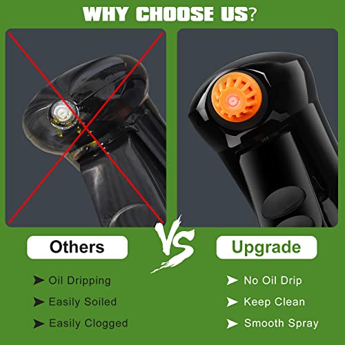Oil Sprayer For Cooking, Upgraded Olive Oil Sprayer Bottle, Air Fryer Accessories, Oil Mister 7Oz/200Ml Oil Vinegar Spritzer, Kitchen Gadgets For Salad, Bbq, Roasting (Black) #TOP3