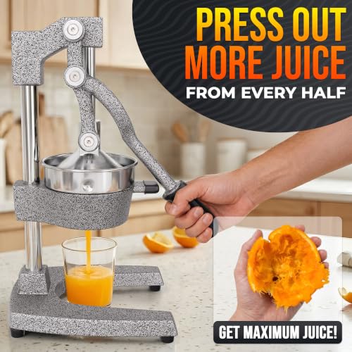 Image of Cast Iron Juicer Hand Press, Heavy-Duty Squeezer (Silver)