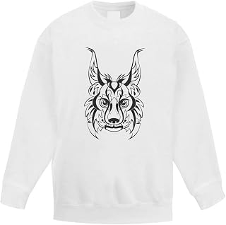 Azeeda 'Tribal Lynx Head' Kid's Sweatshirt/Jumper (12-13 Years) (KW00027929)