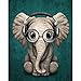 Produktbild Napain Malen nach Zahlen Erwachsene Kinder DIY Ölgemälde Vorgedruckt Leinwand Kits Elefantengläser Art Dekorationen Geschenke 40x50 cm Ohne Rahmen