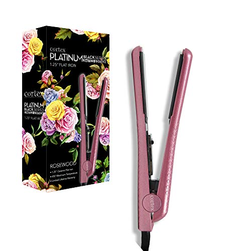 Cortex International Spring Collection Series 1.25 Inch Ceramic Tourmaline Flat Iron Floral Print