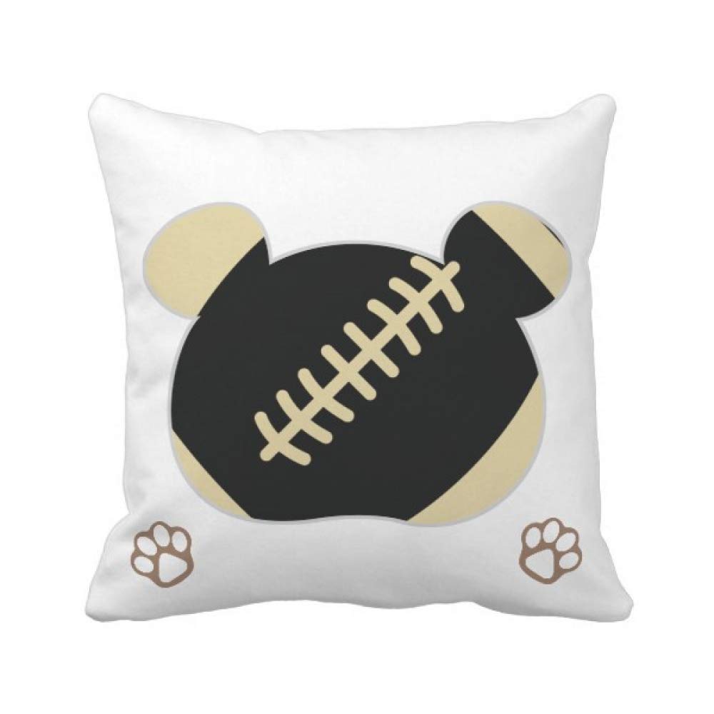 Housse de coussin ours de football déco chambre enfant style sport